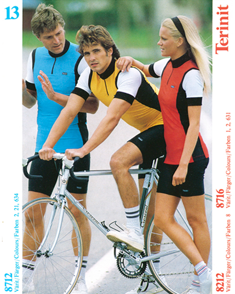 Image from 1983 Terinit brochure: people in biking outfits.